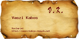 Vaszi Kabos névjegykártya